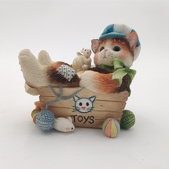 Calico Kittens Cat Figurine “Always Paws For Playtime” Enesco Priscilla Hillman - Picture 2 of 10